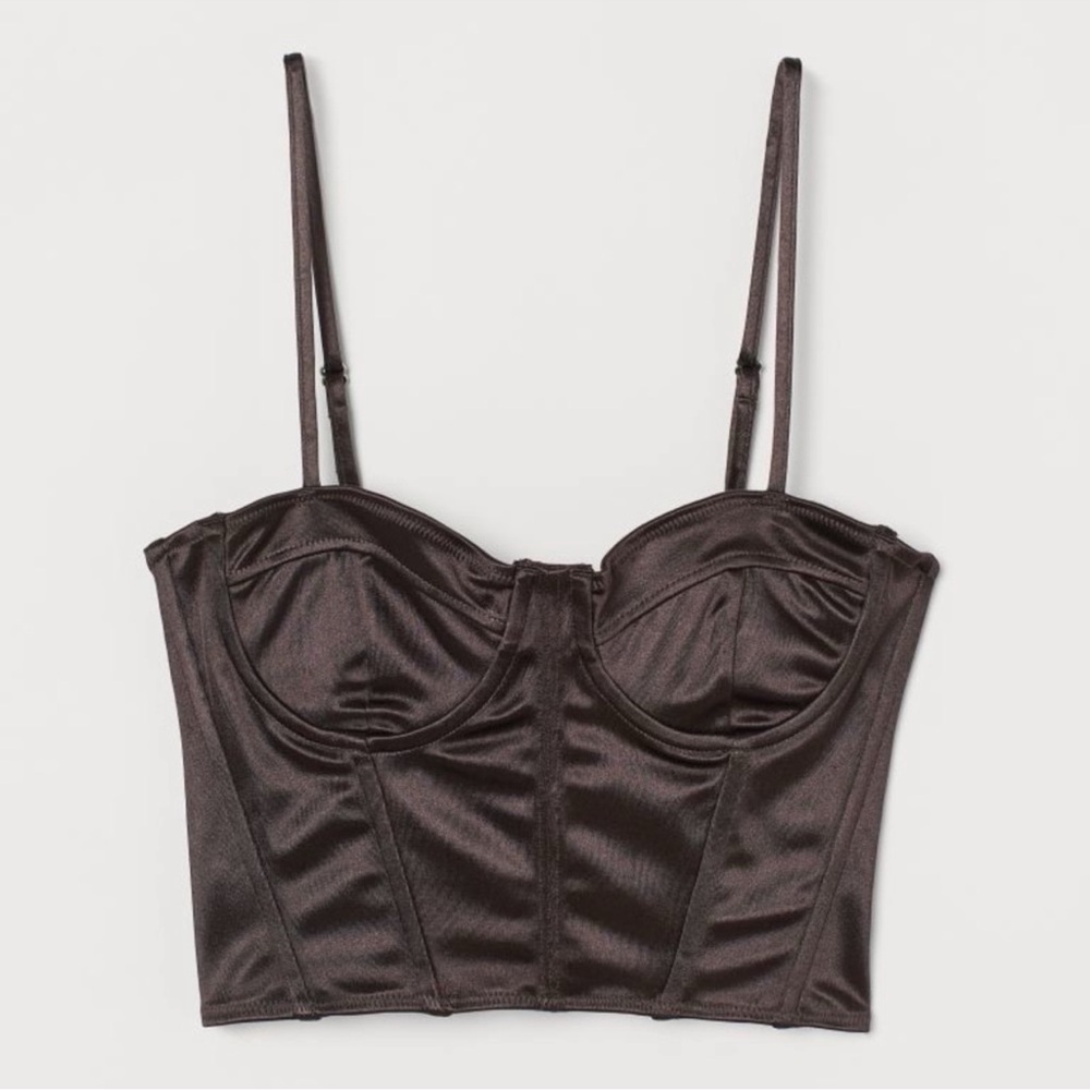 H&M Chocolate Brown Bustier Size M